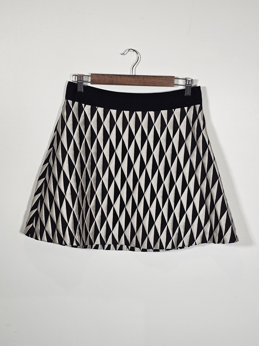 Banana Republic Black and Grey Geometric Circle Skirt Sz 6